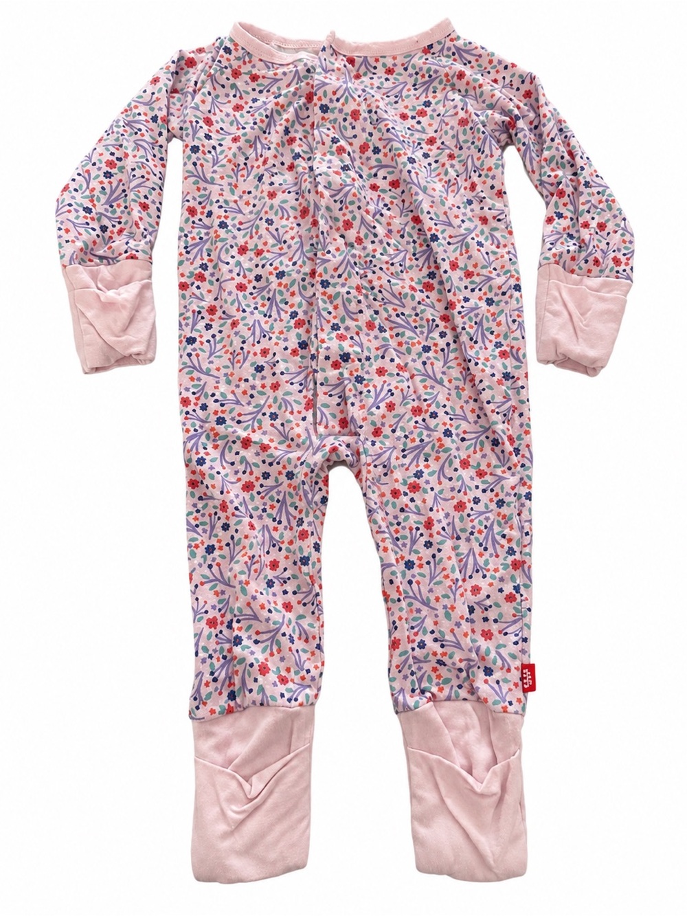 Magnetic Me Pink Floral Convertible Sleeper — 3–6M